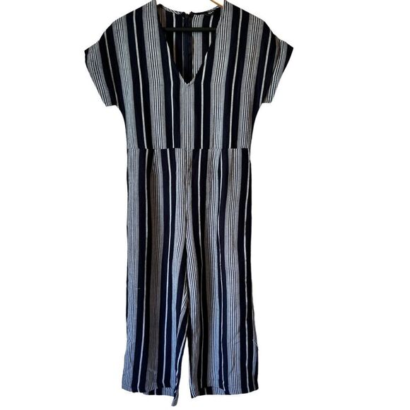 Rails Angela Mediterranean Stripe Navy Jumpsuit - Picture 1 of 10